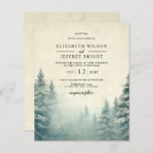 Budget Waterverf Pine Forest Winter Wedding (Voorkant / Achterkant)