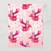 Budget Waterverf Pink Dragon Baby shower (Achterkant)