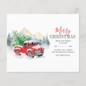 Budget Waterverf Red Truck Merry Kerstmis (Voorkant)