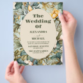 Budget Waterverf White Lily Art Nouveau Bruiloft Flyer (Hand)