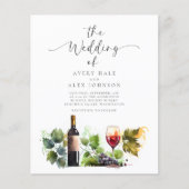 Budget Waterverf Wijngaard bruiloft uitnodiging (Voorkant)