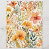 Budget Waterverf Wildbloemen Bruiloft, roze geel Flyer (Achterkant)