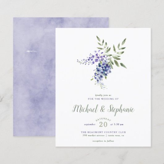 Budget Waterverf Wisteria Bouquet Wedding (Voorkant / Achterkant)