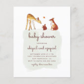 Budget Waterverf Woodland Animal Baby shower (Voorkant)