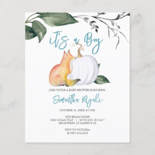 Budget Waterverf Woodland Herfst thema Baby shower Flyer