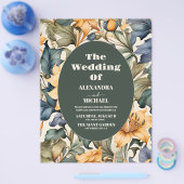 Budget Waterverf Zonnebloem Botanische bruiloft Flyer (Enkel)