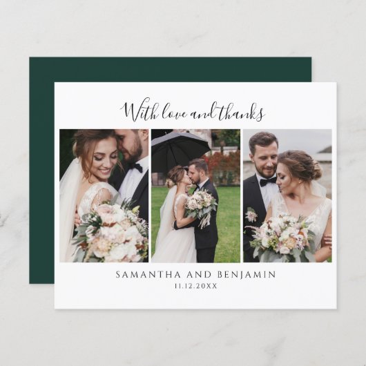 Budget Weddendag Foto Collage Hartelijk dank (Voorkant / Achterkant)
