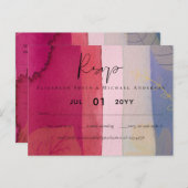 BUDGET Weddenschap Berry Red Paarse Waterverf Briefkaart (Voorkant / Achterkant)