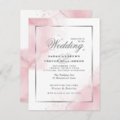 Budget Weddenschap Blush Pink Silver Abstract Kaart (Voorkant / Achterkant)