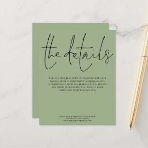 Budget Weddenschap Details Script Sage Green Enclo