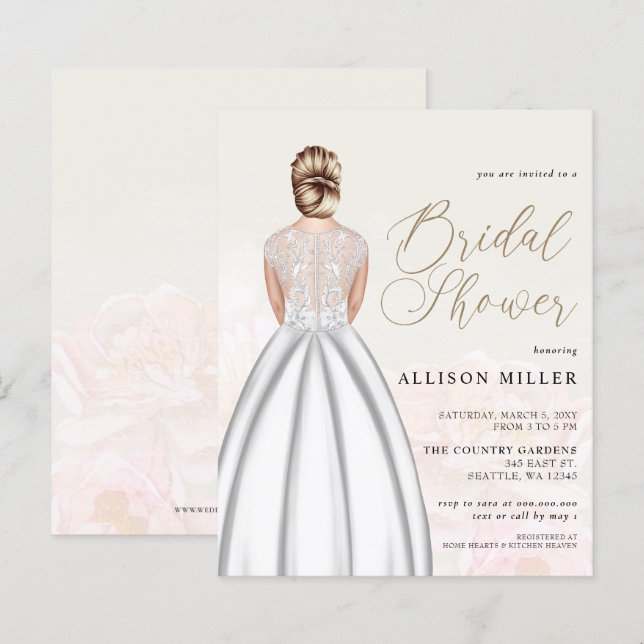 Budget Weddenschap Dress Bridal Shower Uitnodiging (Voorkant / Achterkant)