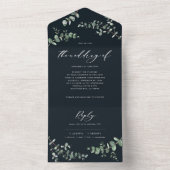 Budget Weddenschap Eucalyptus botanische uitnodigi All In One Uitnodiging (Binnen)