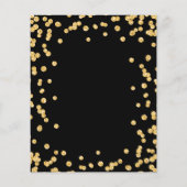 Budget Weddenschap Gold Glitter Confetti Black Inv Flyer (Achterkant)