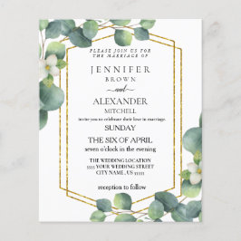 Budget Weddenschap Invite Rustic foliage eucalyptu Flyer