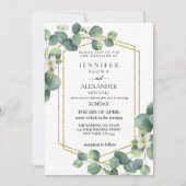 Budget Weddenschap Invite Rustic foliage eucalyptu Kaart (Voorkant)
