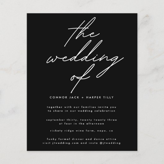 Budget Weddenschap nodigt detail QR Code BLACK Mod Flyer (Voorkant)