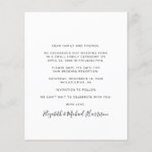 Budget Weddenschap Reception Foto Save the Date Flyer (Achterkant)