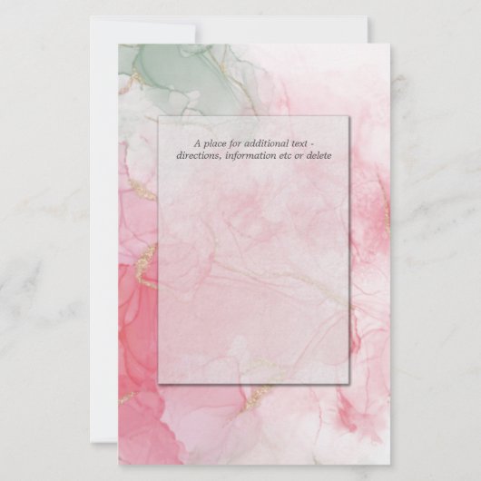 Budget Weddenschap Roos Roze Sage Abstract (Achterkant)