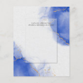 Budget Weddenschap Royal Blue Gold Abstract Marble (Achterkant)
