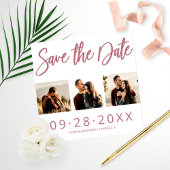 Budget Weddenschap Save the Date 3 Photo Collage Foto Afdruk