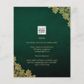 Budget Weddenschap Uitnodiging Emerald Green Gold (Achterkant)