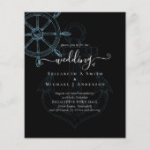 BUDGET Weddenschap Uitnodiging Nautical Ships Whee Flyer (Voorkant)