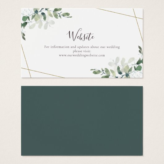 BUDGET Weddenschap Website Eucalyptus Enclosure Ka Visitekaartje (Voorkant /achterkant)