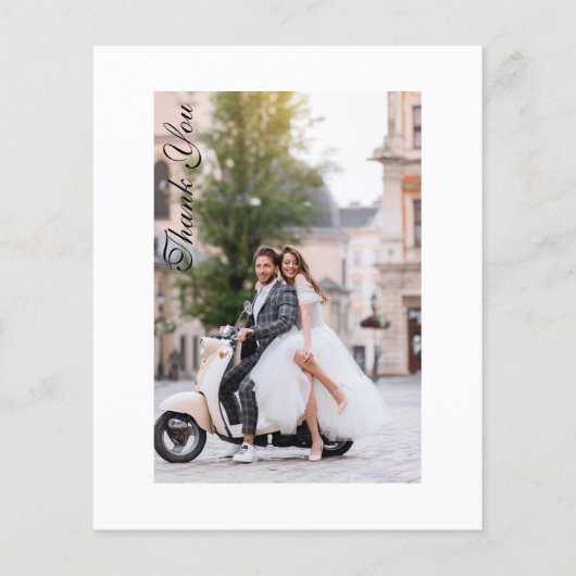 Budget Wedding Bedankt Foto Modern Elegant Flyer (Voorkant)