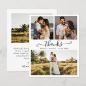 Budget Wedding Bedankt Script Photo Collage Kaart (Voorkant / Achterkant)