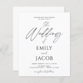 Budget Wedding Black White Script Typografie (Voorkant / Achterkant)