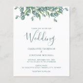 Budget Wedding Botanical Greenery Invitation (Voorkant)