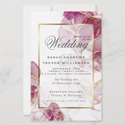 Budget Wedding Gold Jazz Berry Crimson Abstract (Voorkant)