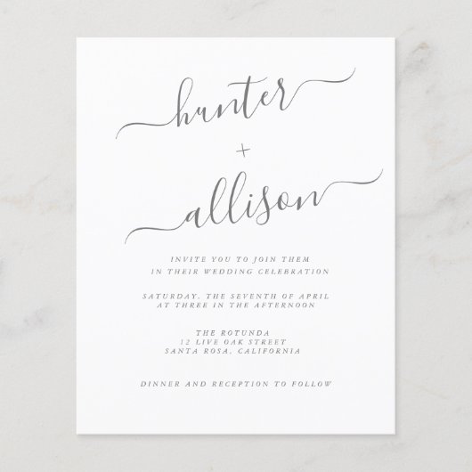 Budget Wedding Invitation Flyer (Voorkant)