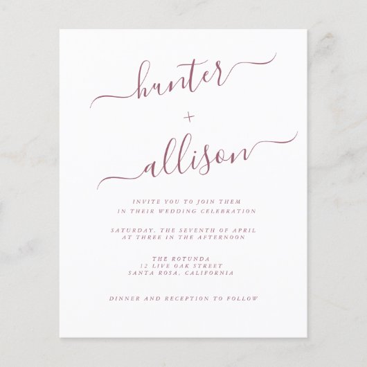 Budget Wedding Invitation Flyer (Voorkant)