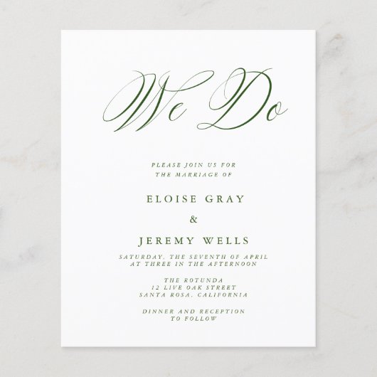 Budget Wedding Invitation Flyer (Voorkant)
