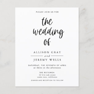 Budget Wedding Invitation Flyer