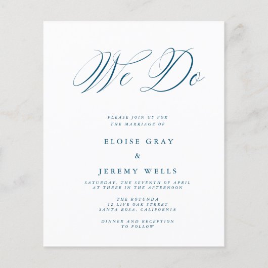 Budget Wedding Invitation Flyer (Voorkant)