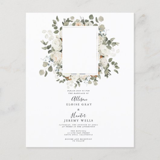 Budget Wedding Invitation Flyer (Voorkant)