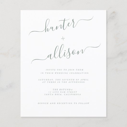 Budget Wedding Invitation Flyer (Voorkant)