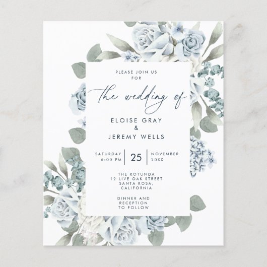Budget Wedding Invitation Flyer (Voorkant)