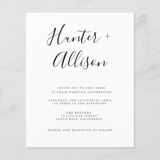 Budget Wedding Invitation Flyer (Voorkant)