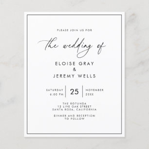 Budget Wedding Invitation Flyer