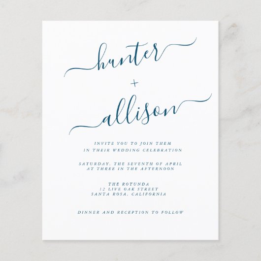 Budget Wedding Invitation Flyer (Voorkant)