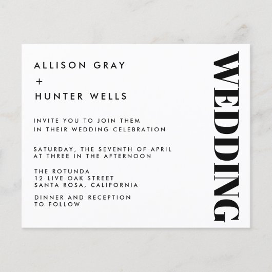 Budget Wedding Invitation Flyer (Voorkant)
