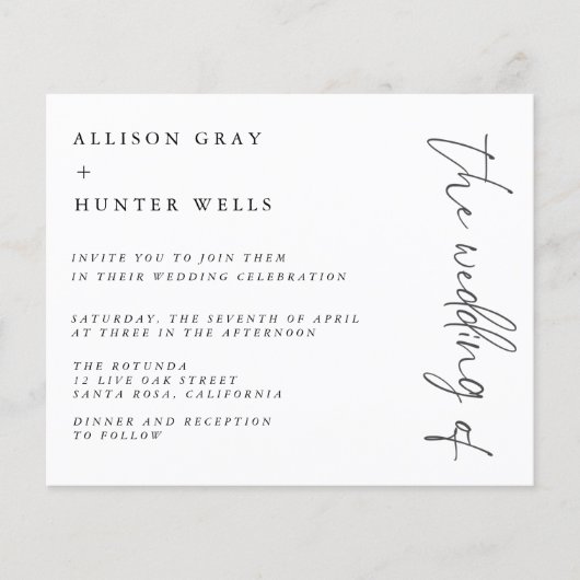 Budget Wedding Invitation Flyer (Voorkant)