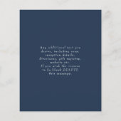 Budget Wedding Invitation Modern Navy Blue Foto Flyer (Achterkant)