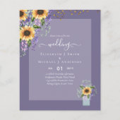 BUDGET WEDDING INVITATIONS Rustige Sunflower CHIC (Voorkant)