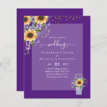 BUDGET WEDDING INVITATIONS Rustige Sunflower CHIC