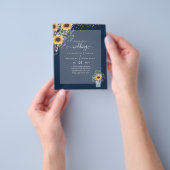 BUDGET WEDDING INVITATIONS Rustige Sunflower CHIC Flyer (Hand)