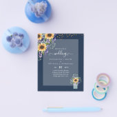BUDGET WEDDING INVITATIONS Rustige Sunflower CHIC Flyer (Enkel)
